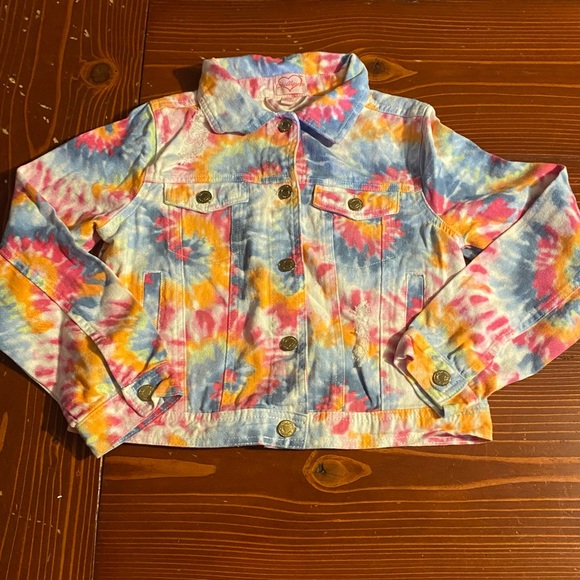 chillipop Other - Tie dye distressed denim jacket